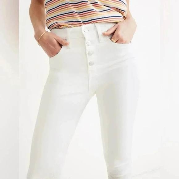 Madewell Petite High Rise Skinny Jeans White Step Hem Plus Size 36P NWT - Picture 2 of 11